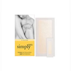 GiGi Ready to Use Wax Strips retail box side by side with one wax strip for body and one wax strip for face