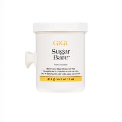 Front view of an 11 ounce microwavable bottle of GiGi Sugar Bare Microwave Wax