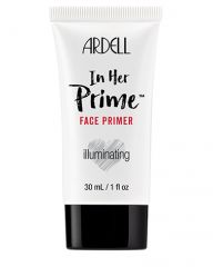 Front view of Ardell In Her Prime Face Primer in 30ml Illuminating variant in a white cream tube and black lid