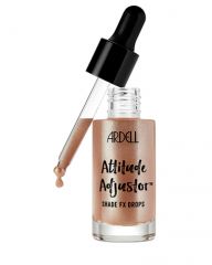 open bottle with a slightly slant dropper of Ardell Attitude Adjustor Shade FX Drops - Golden Sheen shade