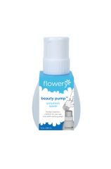 Front view of Flowery non-leak beauty pump bottle container from China Glaze with label text