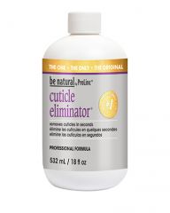 An 18 ounce bottle of ProLinc Cuticle Eliminator featuring its label with product information in 3 different languages