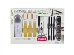 Front view of Clean+easy ultimate professional brow kit in a pack