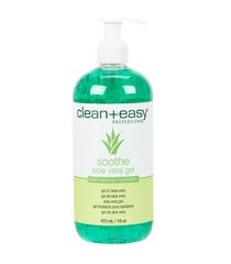16-ounce pump bottle of Clean + Easy soothe aloe vera gel post-waxing treatment
