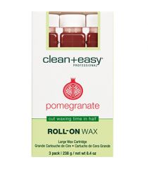 Clean+easy Professional Pomegranate 3pc large roll on wax front view with printed text