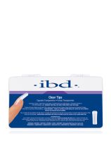 Top view of ibd Clear Tips 100 count featuring its blue themed label with illustrations