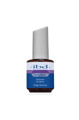 Front view of  ibd nail dehydrator in 0.5-ounce bottle with printed label text isolated in white background