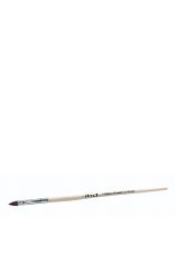 ibd Deluxe Round Gel Brush featuring its light wooden handle, metal ferrule, & brush tip with round profile