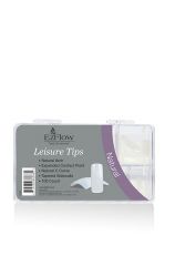 Expansive illustration of EzFlow Nail Systems Leisure Tips- Natural in 100 count variant with labeled text