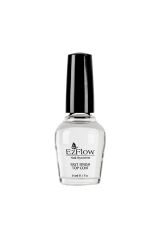 Front view of EzFlow Fast Finish Top Coat with 0.5-ounce glass bottle with black lid holder