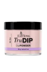 A capped 2 ounce jar of EzFlow TruDIP Oh Yes nail dip powder with a print-on product label
