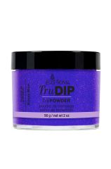 Front view of EzFlow TruDIP Boozy Blue nail dip powder in a 2 ounce glass jar
