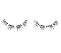 A closeup shot of Ardell Pre-Cut 901 for the left & right eye showing its 4 segments faux lash