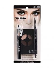 A forefront shot of  sealed and wall hook ready packaging of  Ardell Pro Brow defining kit in Medium shade