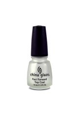 Frontage of China Glaze Fast Forward Top Coat nail polish coating in 0.5-ounce capped bottle