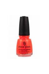 Wide-view of a capped 0.5-ounce China Glaze nail polish in Orange Knockout variant