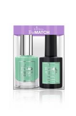 Forward facing 0.5 ounce  bottle filled with EzFlow No Regrets nail polish