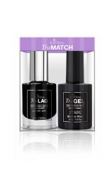 EzFlow TruMatch Color Duos Black on Black pack including 1 Extended Wear Lacquer & 1 100% LED/UV Gel Polish