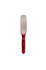 Checi Pro Dual-Sided Foot File featuring its red handle & its medium abrasive surface facing forward
