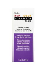 Front view of Ardell Red Gold Corrector Plus retail box packaging featuring product description in English, French, & Spanish