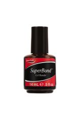 Frontage of SuperNail SuperBond with printed label and product information in a 0.5-ounce glass bottle