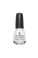 Front view of China Glaze Nail Lacquer in Snow color variant nail polish bottle 