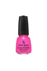 Pink nail color with black lid and label text from China Glaze with Hang-Ten Toes color variant
