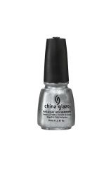 Silver gray bottle of colorant for nail with text from China Glaze Nail Lacquer in Icicle variant