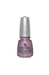 Front forward view of China Glaze Nail Lacquer, Full spectrum nail color with silver-gray lid and label text