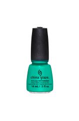 Capped nail polish bottle of China Glaze with Keeping it teal variant 0.5-ounce size in facing forward position
