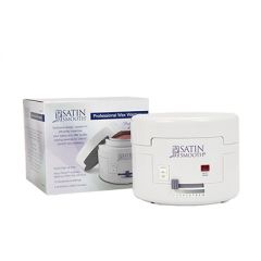 Satin Smooth Professional Single Wax Warmer side by side with its retail box packaging