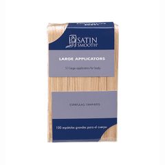 Frontview of Satin Smooth Large applicator in 50 counts pack with text 