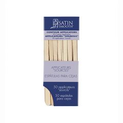 Tall frontage of Satin Smooth contour applicator in 50 counts pack with text design