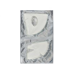 Satin Smooth Collagen Neck Lift Mask set in sterile foil packaging featuring its shape contoured to fit neck