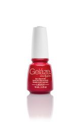 Front view of Gelaze 2-in-1 Nail care polish from China Glaze - Gelaze in Strawberry Fields color variation