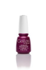 Front view of 0.5-ounce bottle of a  Purple color of a nail gel lacquer bottle from China Glaze with Flying Dragon shade
