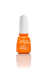 Front view of an orange bottle of Gelaze with Home sweet house music color variation