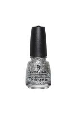 Front view of 0.5-ounce Nail polish bottle with label text from China Glaze in Silver Of Sorts shade