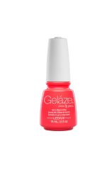 Bright pink nail gel polish from China Glaze - Gelaze with Warm Wishes color shade in white background