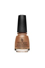 Front view of a 0.5-ounce Light brown bottle of nail enamel from China Glaze in Toast it Up! variant