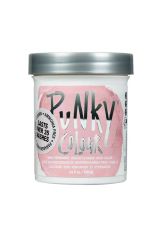 A front view of a white 3.5 ounce container of Punky Colour Semi Permanent Conditioning Hair Color Cotton Candy with light pink themed label