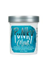 White 3.5 ounce tub of Punky Colour Semi-Permanent Conditioning Hair Color Turquoise with turquoise label