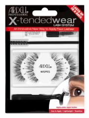 Front view of Ardell, X-tended Wear Wispies lashes in retail wall hook packaging
