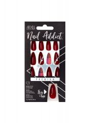 Frontage of Ardell Nail Addict Studded Snakeskin color shade placed in a wall-hook ready retail pack  with label text