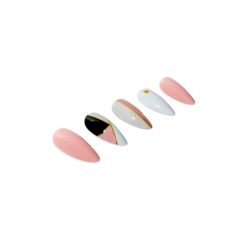 Set of Ardell Nail Addict Art Deco artificial nails in a slanted position isolated in white color background