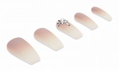 Ardell Nail Addict Premium Nail Set, Rich Tan Ombré artificial nails in a slanted position isolated in white background