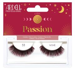 Front view of Ardell Elements Passion creative retail packaging displaying its colored faux lash contents