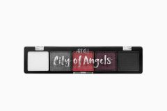 Front view of a closed Ardell Beauty City of Angels Eyeshadow Palette Hollywood clamshell case