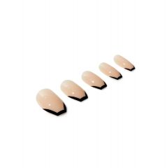 Set of Ardell Nail Addict artificial nails in the Eco French Noir variant  in a slanted position isolated in white background
