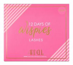 Front of Ardell 12 Days of WIspies Advent Calendar packaging in pink color texts written on the box